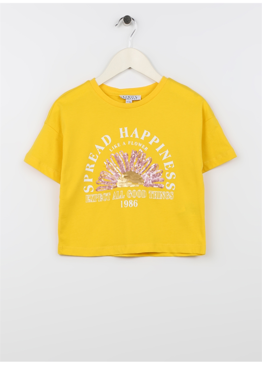 Limon Baskılı Sarı Kız Çocuk T-Shirt READ GIRL-23