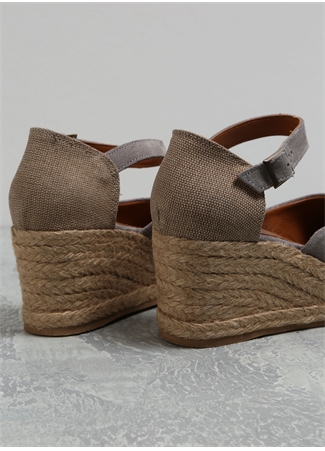 Fabrika Deri + Tekstil Gri Kadın Espadril CHAMP_4