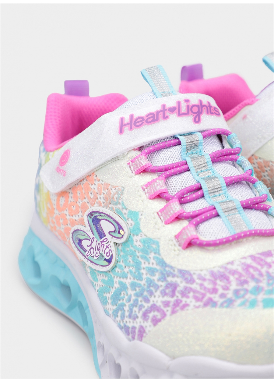 Skechers Beyaz - Çok Renkli Kız Çocuk Yürüyüş Ayakkabısı 302314L WMLT FLUTTER HEART LIGHTS-L_3