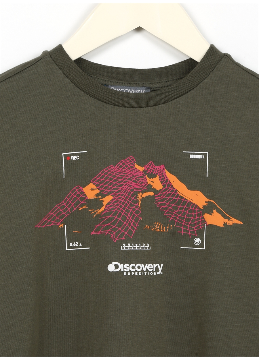 Discovery Expedition Haki Kız Çocuk Bisiklet Yaka Yarım Kollu Baskılı T-Shirt METS GIRL_2