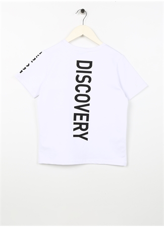 Discovery Expedition Beyaz Erkek Çocuk Bisiklet Yaka Düşük Omuzlu Baskılı T-Shirt CHINE BOY_1