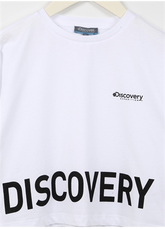 Discovery Expedition Kırık Beyaz Kız Çocuk Bisiklet Yaka Düşük Omuzlu Baskılı T-Shirt OVES GIRL_2