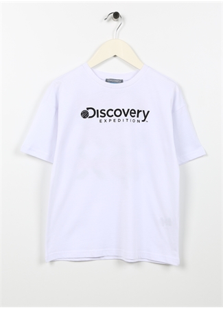 Discovery Expedition Beyaz Erkek Çocuk Bisiklet Yaka Kısa Kollu Baskılı T-Shirt PERU BOY