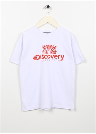 Discovery Expedition Beyaz Kız Çocuk Bisiklet Yaka Baskılı T-Shirt PERU GIRL_0