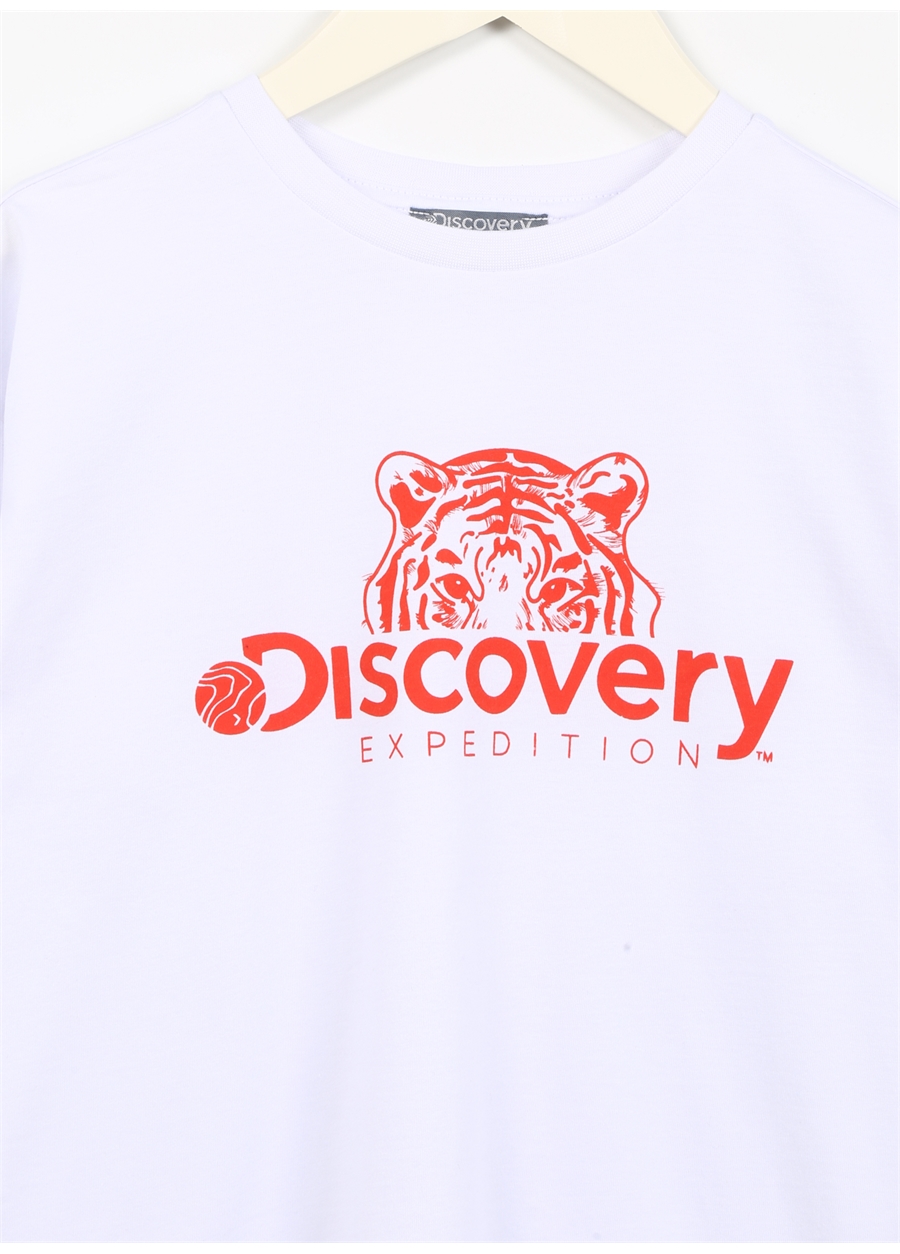 Discovery Expedition Beyaz Kız Çocuk Bisiklet Yaka Baskılı T-Shirt PERU GIRL_2