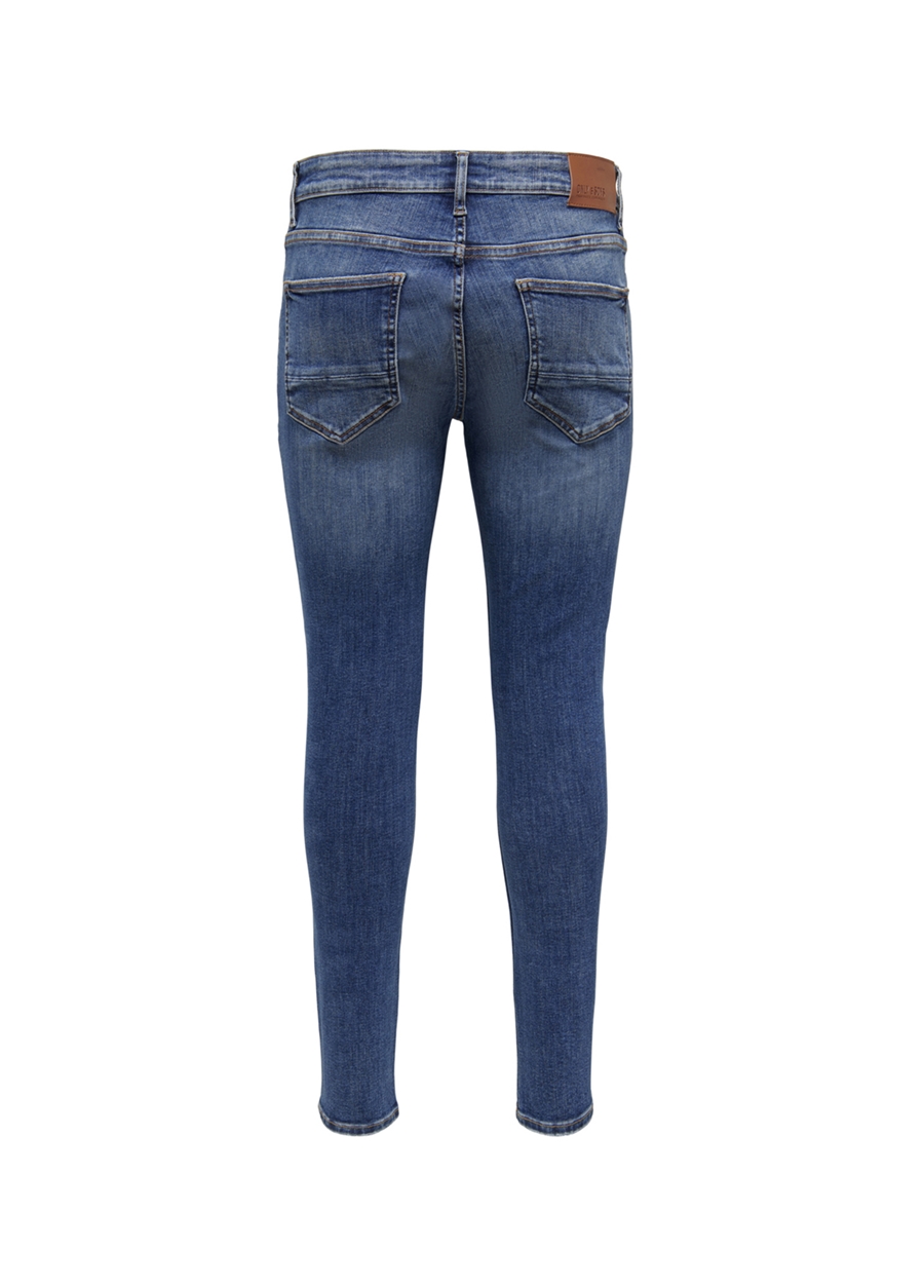 Only & Sons Yüksek Bel Dar Mavi Erkek Denim Pantolon ONSWARP SKINNY BLUE 3229 JEANS NOOS_1