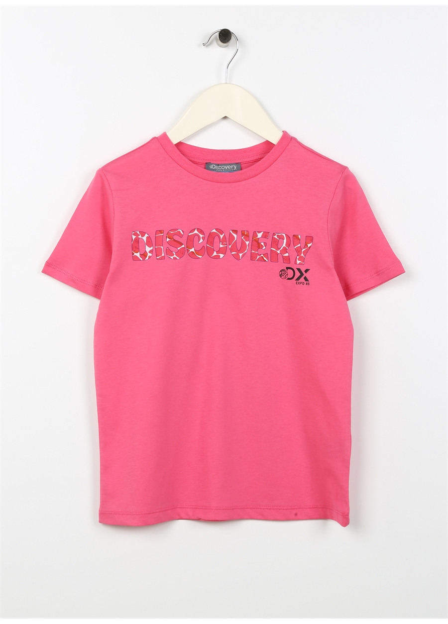 Discovery Expedition Pembe Kız Çocuk Bisiklet Yaka Kısa Kollu Baskılı T-Shirt HOLDEN GIRL