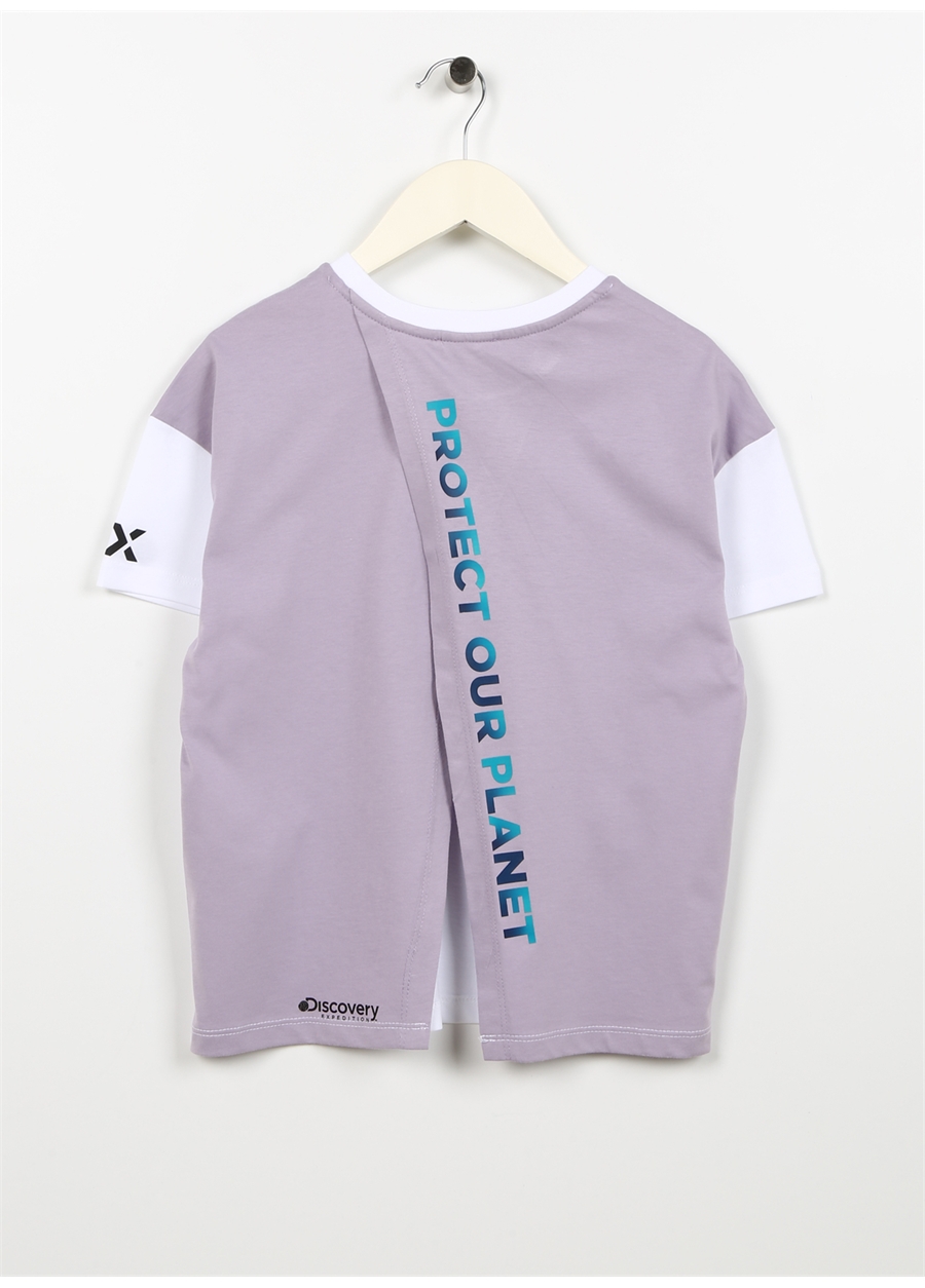 Discovery Expedition Baskılı Beyaz - Lila Kız Çocuk T-Shirt COME GIRL_1