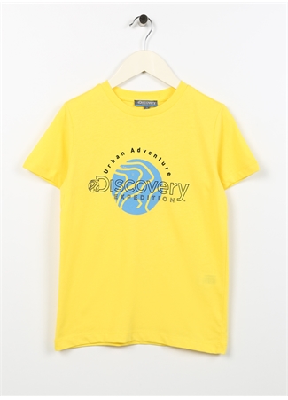 Discovery Expedition Sarı Erkek Çocuk Bisiklet Yaka Düşük Omuzlu Baskılı T-Shirt JACK BOY_0