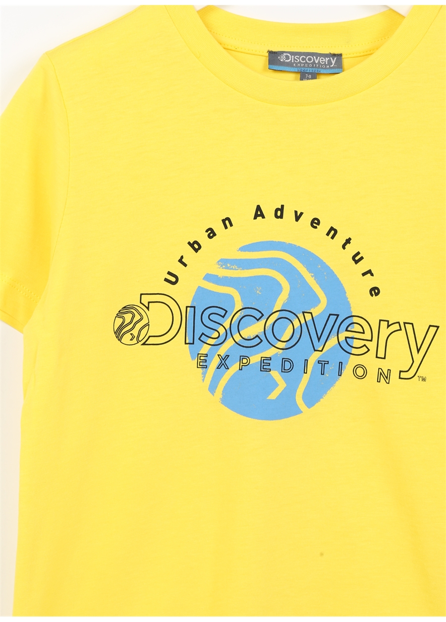 Discovery Expedition Sarı Erkek Çocuk Bisiklet Yaka Düşük Omuzlu Baskılı T-Shirt JACK BOY_2