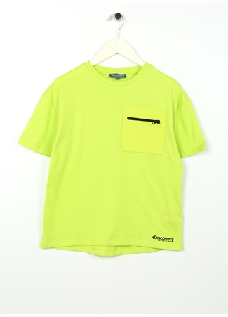 Discovery Expedition Neon Yeşil Erkek Çocuk Bisiklet Yaka Düşük Omuzlu Baskılı T-Shirt HERKUL BOY_0