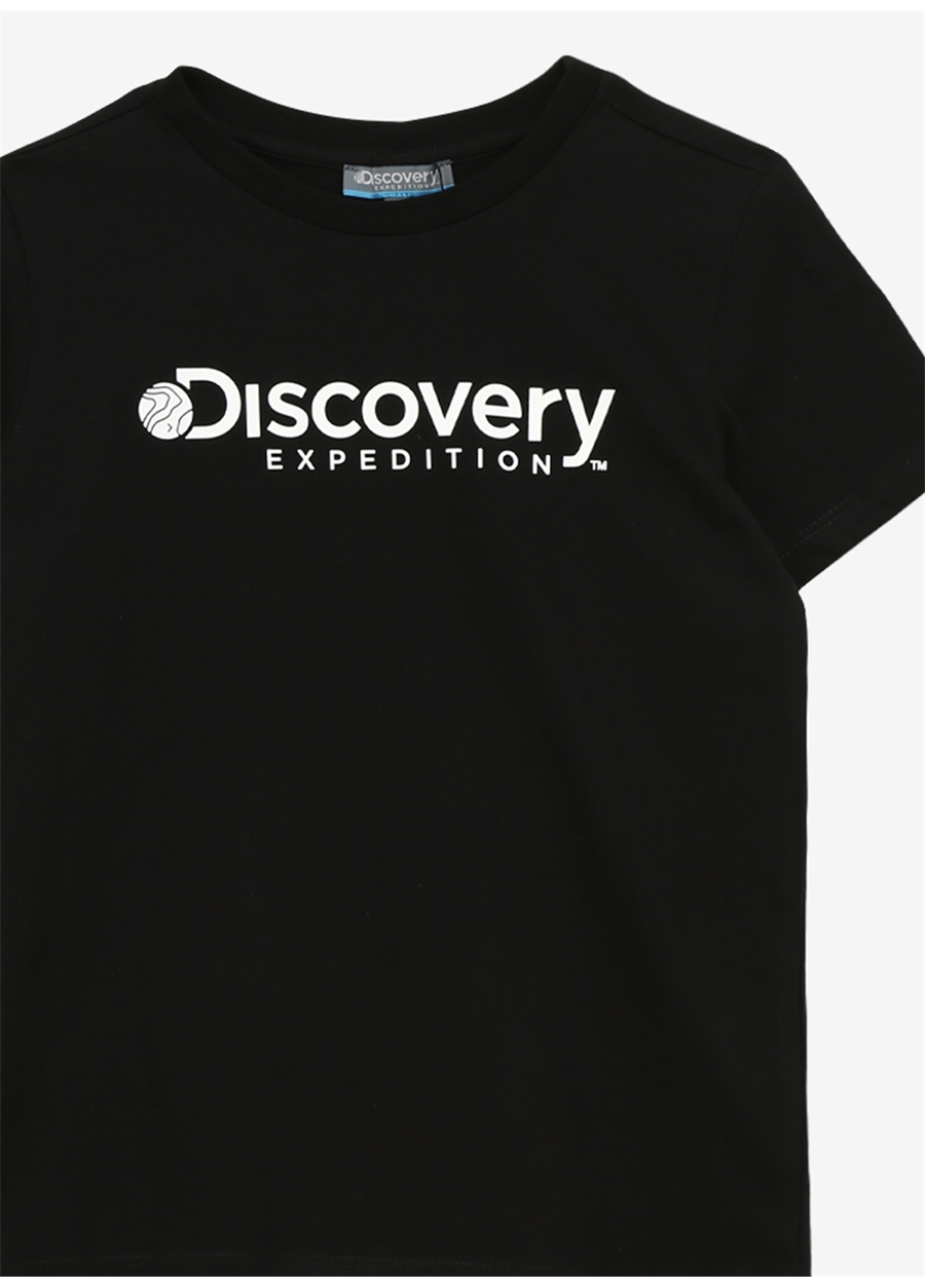 Discovery Expedition Siyah Erkek Çocuk Bisiklet Yaka Baskılı T-Shirt ROGERS BOY_2