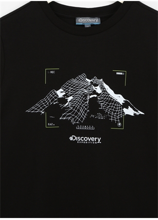 Discovery Expedition Siyah Erkek Çocuk Bisiklet Yaka Kısa Kollu Baskılı T-Shirt TEN BOY_2