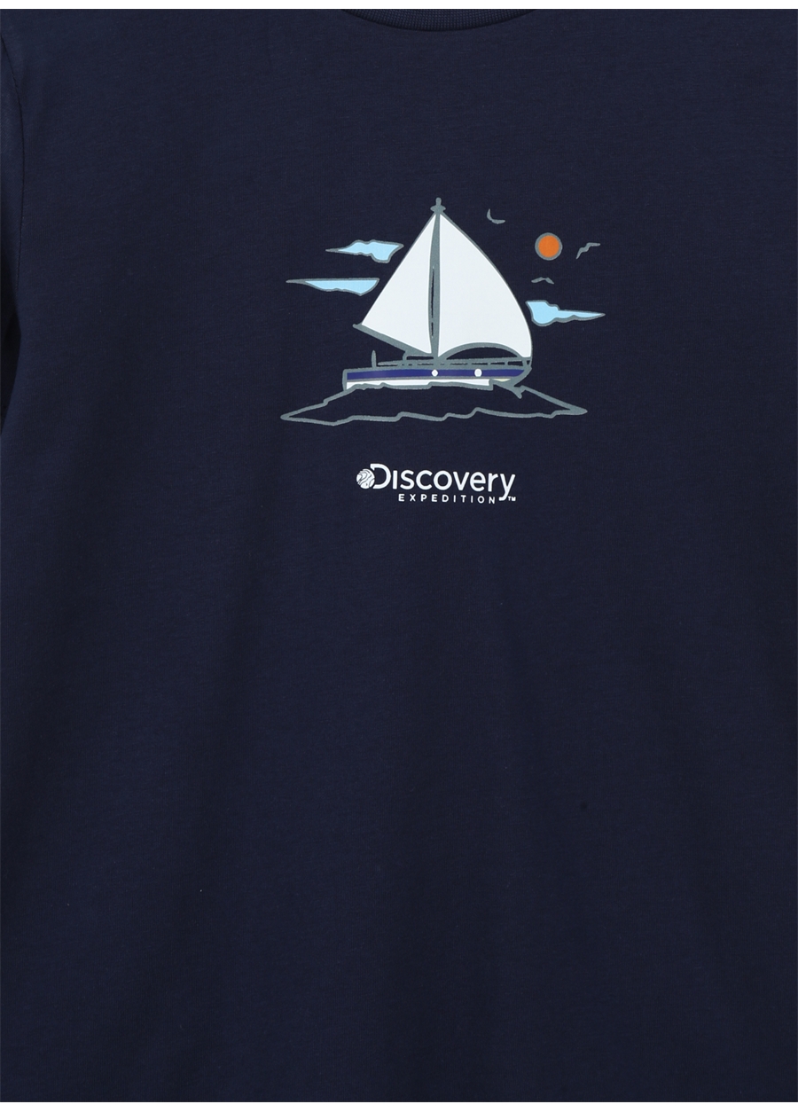 Discovery Expedition Lacivert Erkek Çocuk Bisiklet Yaka Kısa Kollu Baskılı T-Shirt YELKENBOY_2