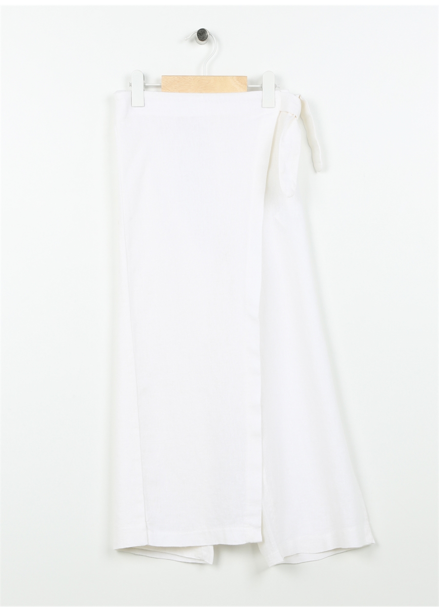 Koton Beyaz Kız Çocuk Düz Pantolon 3SKG40030AW