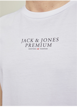 Jack & Jones Bisiklet Yaka Düz Beyaz Erkek T-Shirt JPRBLUARCHIE SS TEE CREW NECK NOOS_2