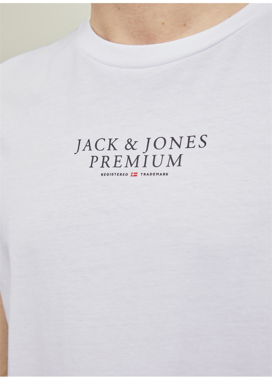 Jack & Jones Bisiklet Yaka Düz Beyaz Erkek T-Shirt JPRBLUARCHIE SS TEE CREW NECK NOOS_2