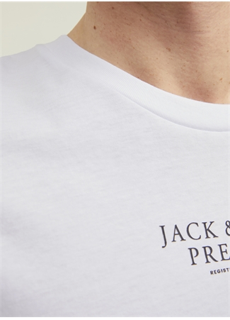 Jack & Jones Bisiklet Yaka Düz Beyaz Erkek T-Shirt JPRBLUARCHIE SS TEE CREW NECK NOOS_6