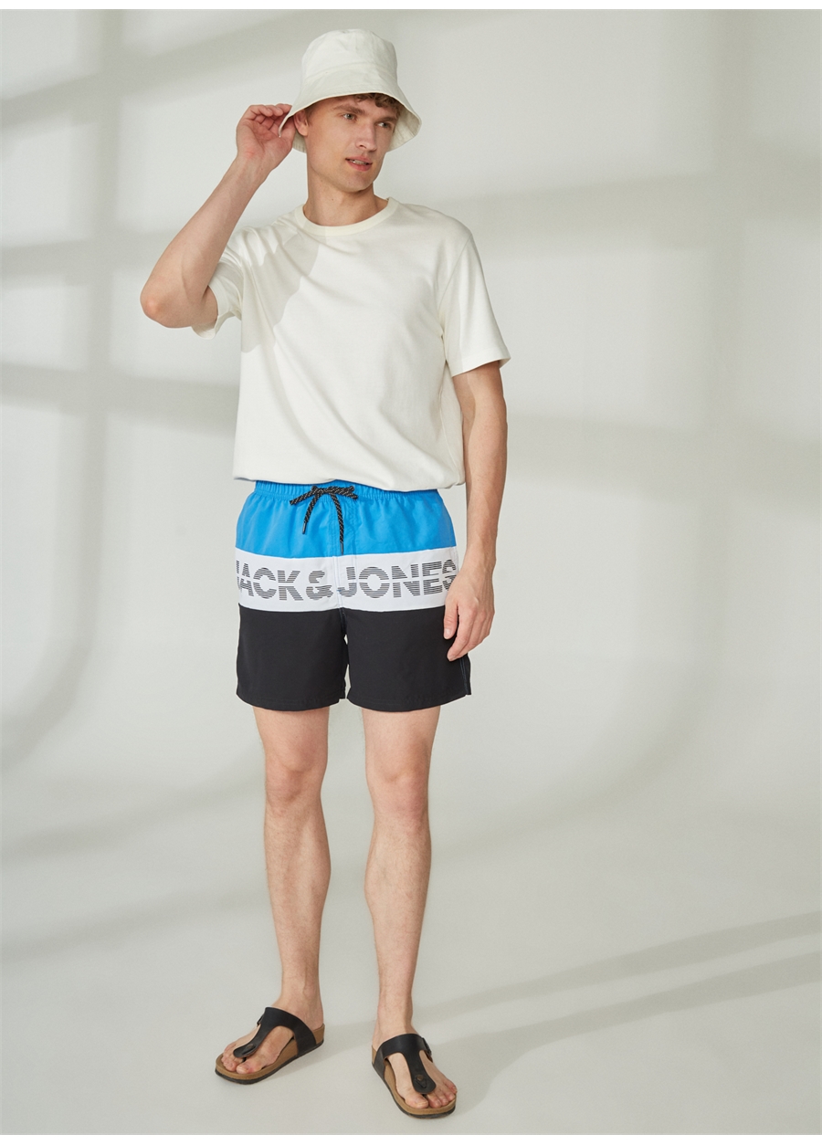 Jack & Jones Dar Mavi Erkek Şort JPSTFIJI JJSWIM COLORBLOCK SN