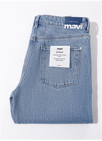 Mavi VICTORIA Mid Premium Yüksek Bel Geniş Paça Geniş Fit Mavi Kadın Denim Pantolon M101072-84197_8