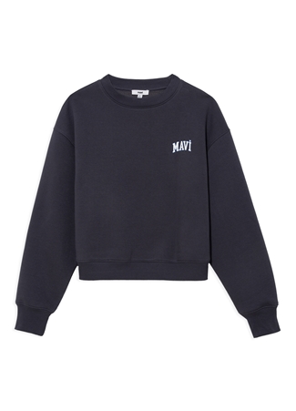 Mavi Yuvarlak Yaka Mavi Kadın Sweatshırt M1611601-70763 LOGO KISA SWEATSHIRT_6