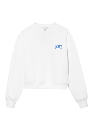 Mavi Yuvarlak Yaka Beyaz Kadın Sweatshırt M1611601-620 LOGO KISA SWEATSHIRT B_6