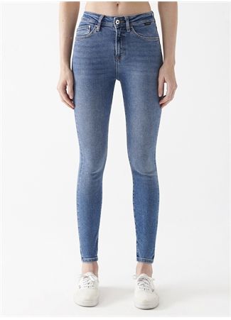 Mavi SERENAY Mid Brushed G Yüksek Bel Dar Paça Super Skinny Koyu Mavi Kadın Denim Pantolon M100980-82194_2