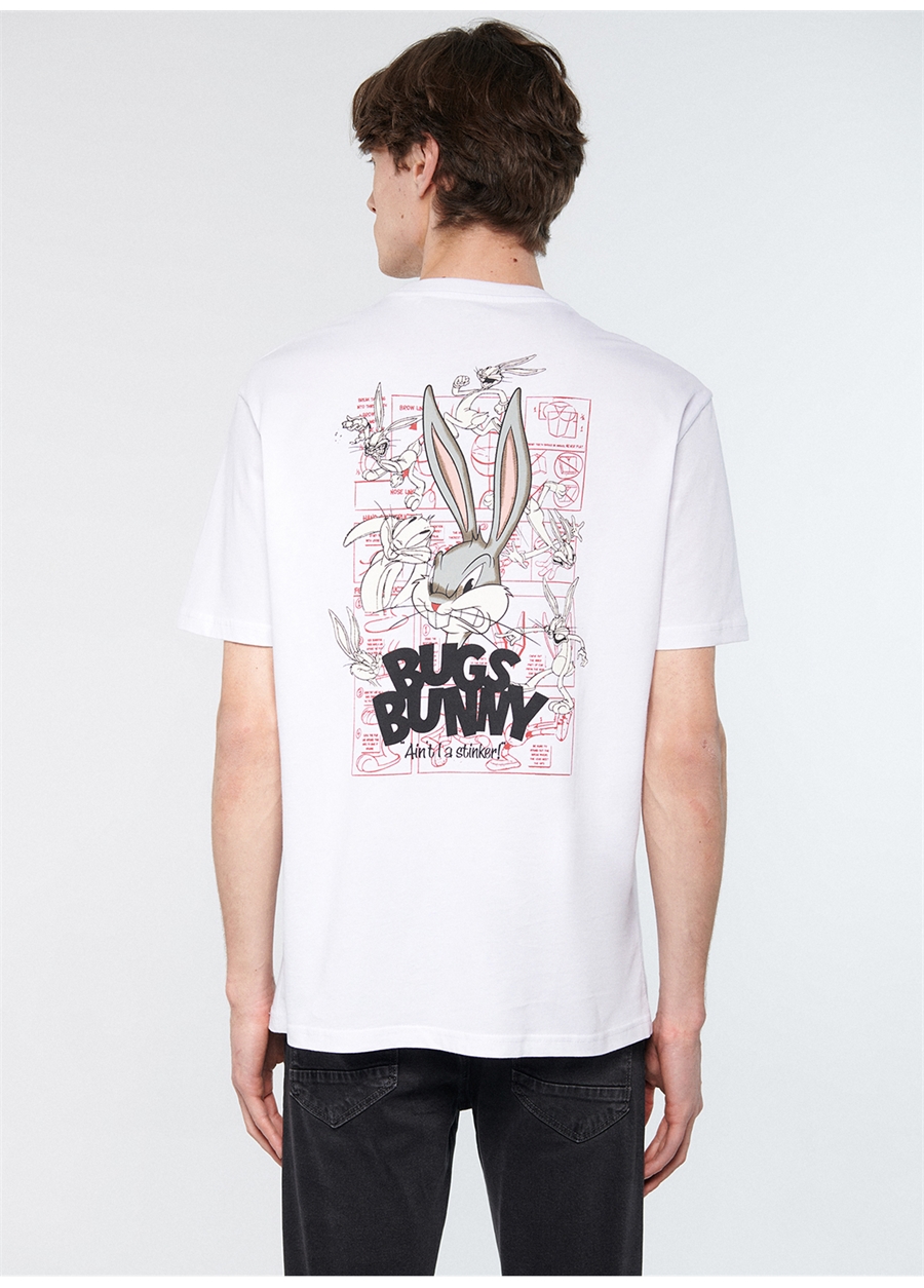 Mavi Bisiklet Yaka Baskılı Beyaz Erkek T-Shirt M0610636-620_BUGS BUNNY BASKILI TİŞ_3