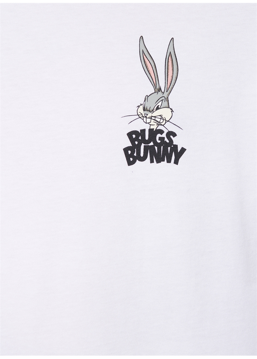 Mavi Bisiklet Yaka Baskılı Beyaz Erkek T-Shirt M0610636-620_BUGS BUNNY BASKILI TİŞ_5