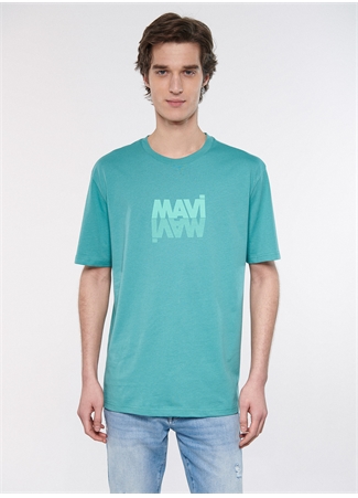 Mavi Bisiklet Yaka Düz Turkuaz Erkek T-Shirt M0611311-71824_MAVİ LOGO TİŞÖRT_2