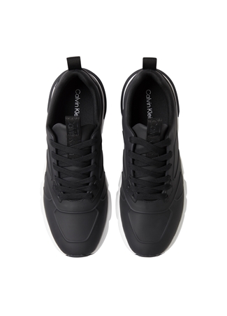 Calvin Klein Siyah Erkek Deri Sneaker LOW TOP LACE UP LTH HF_4