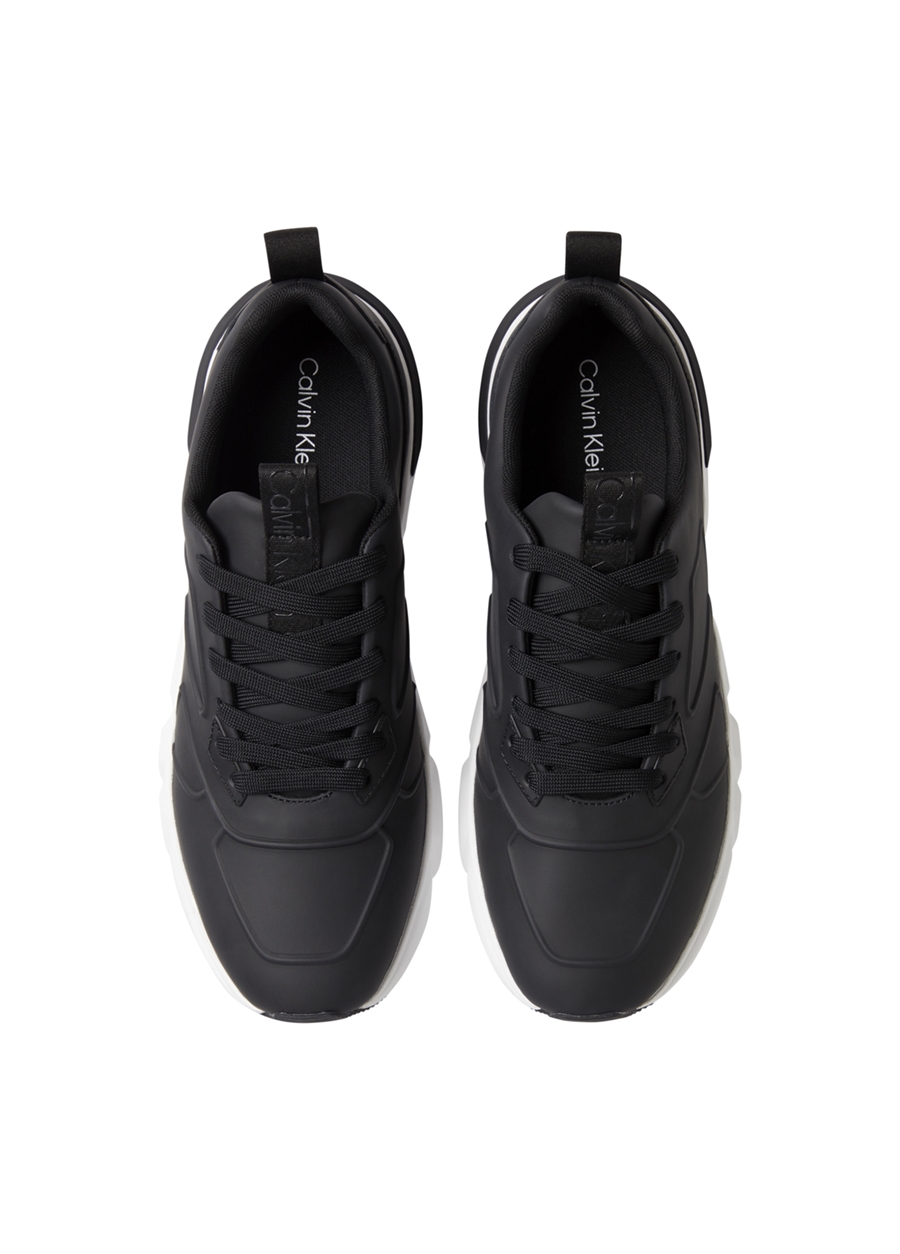 Calvin Klein Siyah Erkek Deri Sneaker LOW TOP LACE UP LTH HF_4