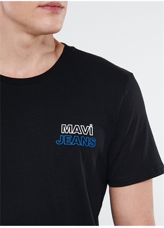 Mavi Bisiklet Yaka Baskılı Siyah Erkek T-Shirt M066841-900_MAVİ BASKILI TİŞÖRT_3