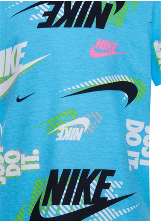 Nike Çocuk Siyah Bisiklet Yaka Baskılı Şort Takım 86K471-023 NKB ACTIVE JOY SHORT SET_6