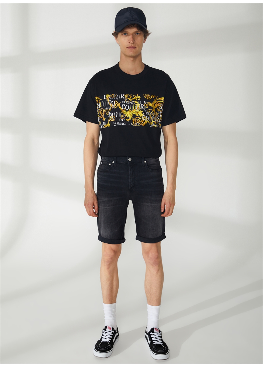 Calvin Klein Jeans Normal Siyah Erkek Denim Şort J30J3227891BY_SLIM SHORT