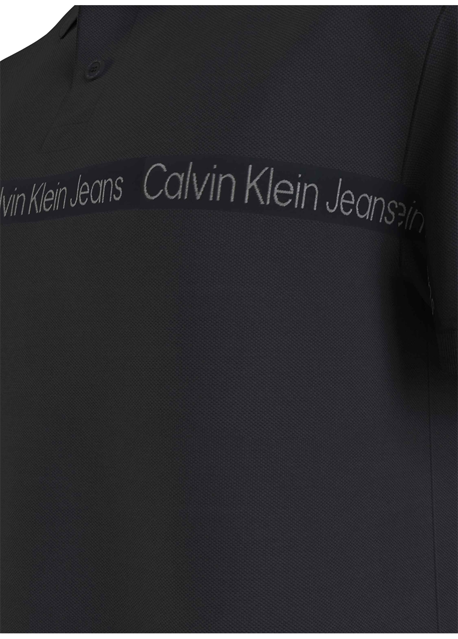 Calvin Klein Jeans Düz Siyah Erkek Polo T-Shirt J30J322856BEH_LOGO TAPE POLO_1