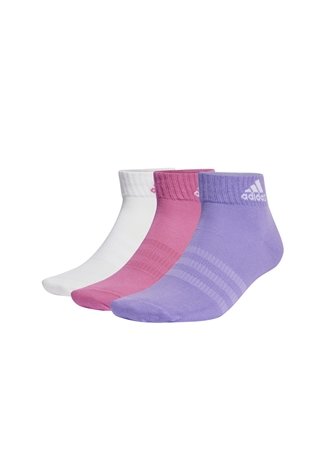 Adidas Fuşya - Beyaz Unisex 3Lü Spor Çorap IC1290 T SPW ANK 3P