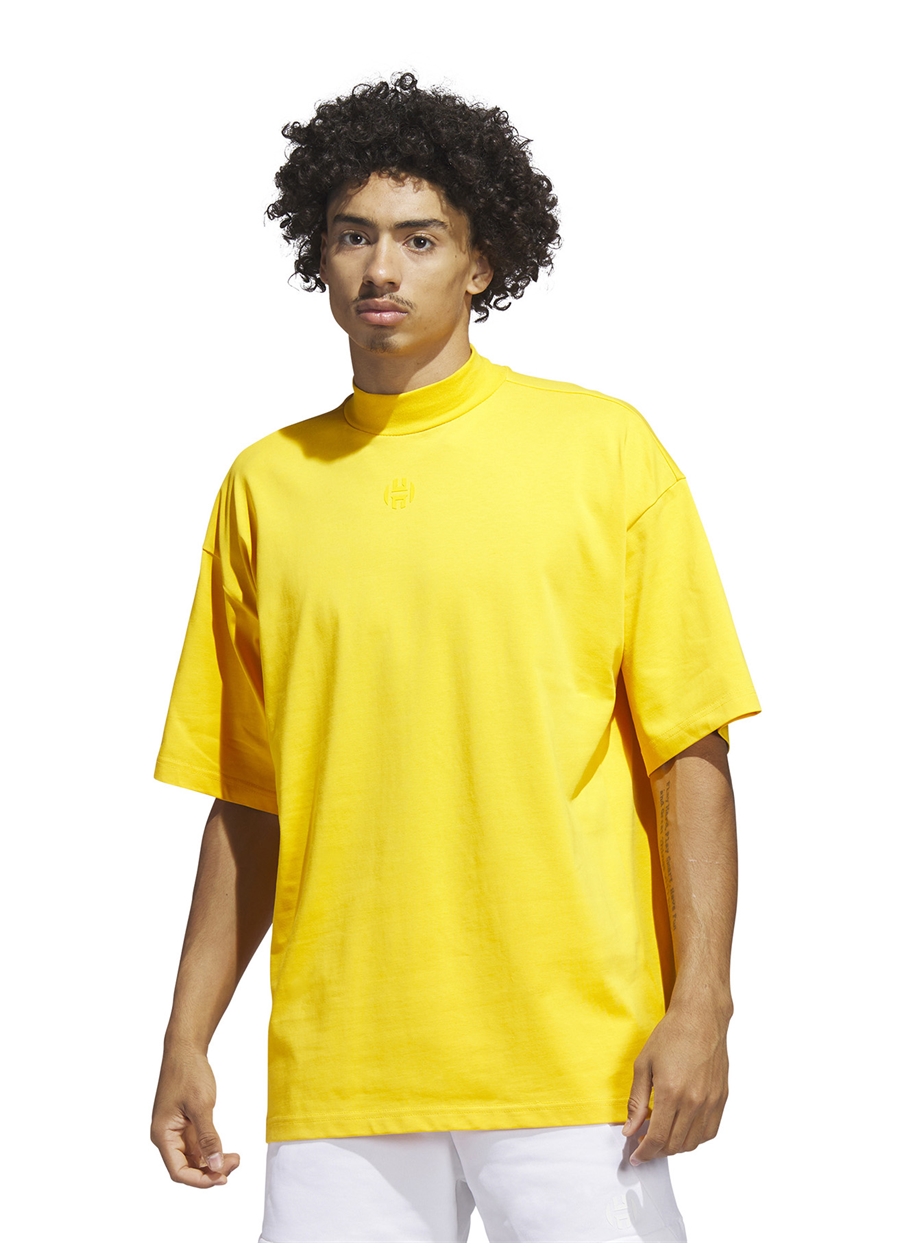 Adidas Bisiklet Yaka Düz Sarı Erkek T-Shirt IB9434 HDN TRAVEL TEE