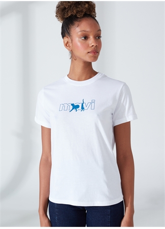 Mavi Beyaz Kadın T-Shirt_7