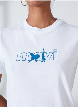 Mavi Beyaz Kadın T-Shirt_8