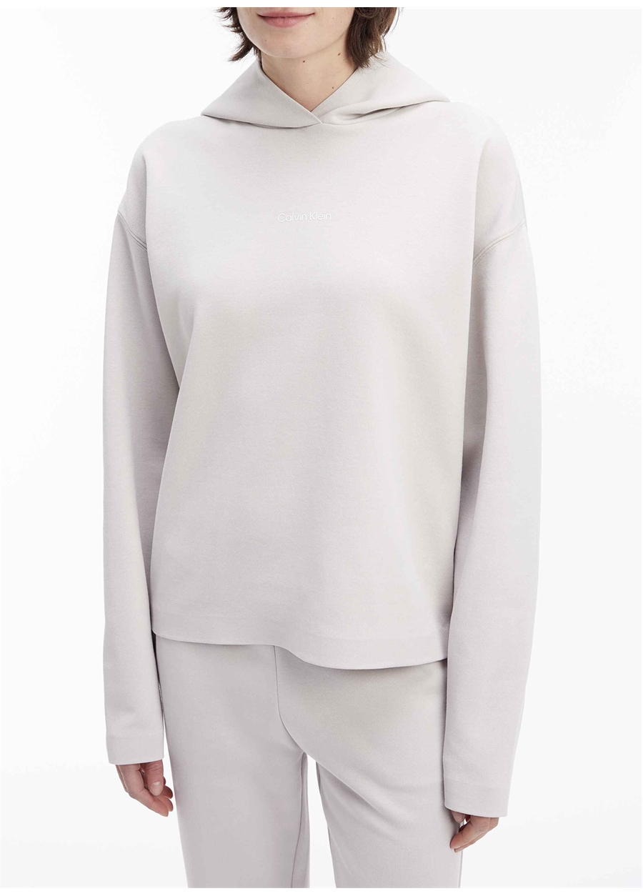 Calvin Klein Kapüşon Yaka Gri Kadın Sweatshırt K20K205452PE9