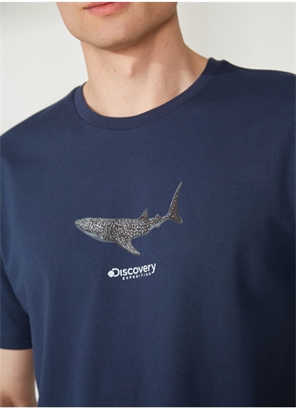 Discovery Expedition Bisiklet Yaka Baskılı Lacivert Erkek T-Shirt MERCAX_3