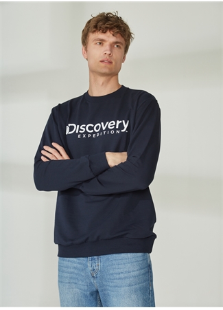 Discovery Expedition Bisiklet Yaka Lacivert Erkek Sweatshırt ENERGY