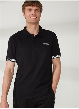 Discovery Expedition Polo Yaka Düz Siyah Erkek T-Shirt DUK_1