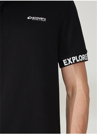 Discovery Expedition Polo Yaka Düz Siyah Erkek T-Shirt DUK_3