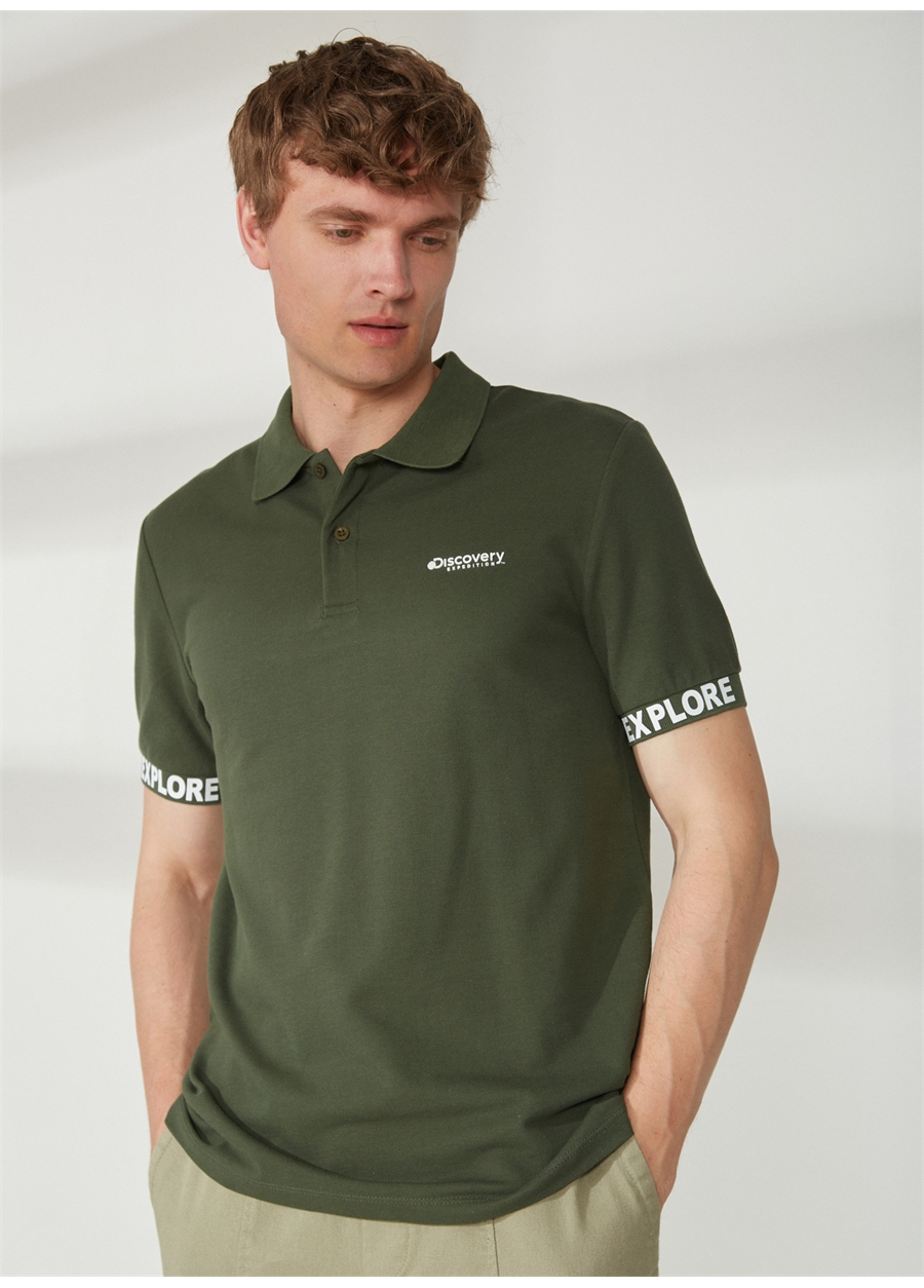 Discovery Expedition Polo Yaka Düz Haki Erkek T-Shirt DUK_2