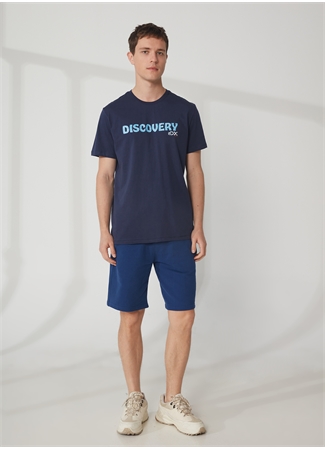 Discovery Expedition Bisiklet Yaka Baskılı Lacivert Erkek T-Shirt HOLDEN_0