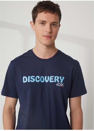 Discovery Expedition Bisiklet Yaka Baskılı Lacivert Erkek T-Shirt HOLDEN_2