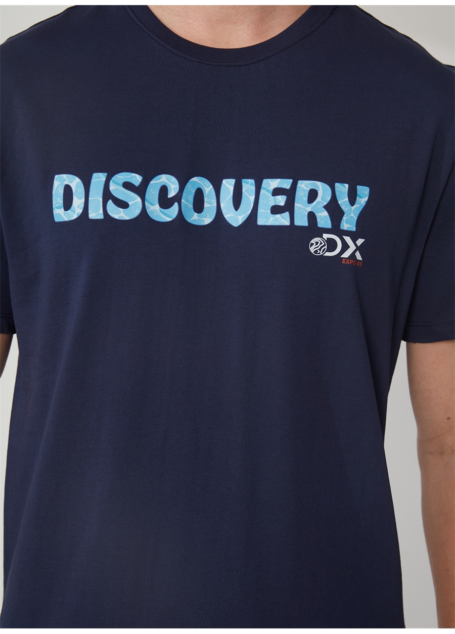 Discovery Expedition Bisiklet Yaka Baskılı Lacivert Erkek T-Shirt HOLDEN_5