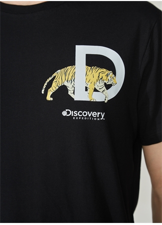 Discovery Expedition Bisiklet Yaka Baskılı Siyah Erkek T-Shirt MERCAN_3